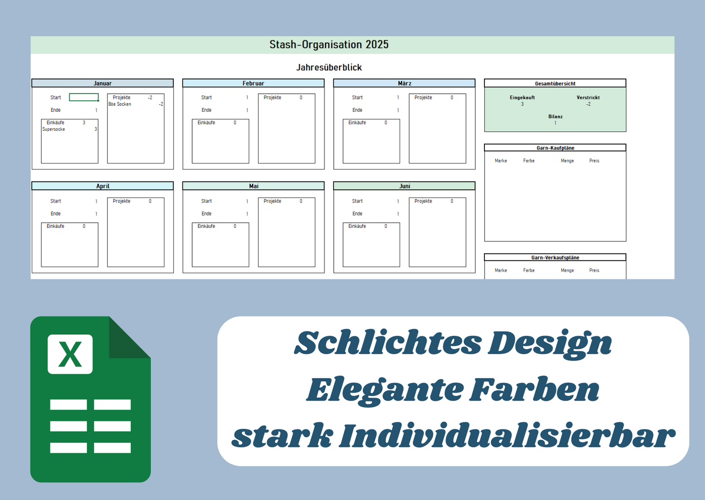 Stash-Organisation 2025 - Excel-Vorlage