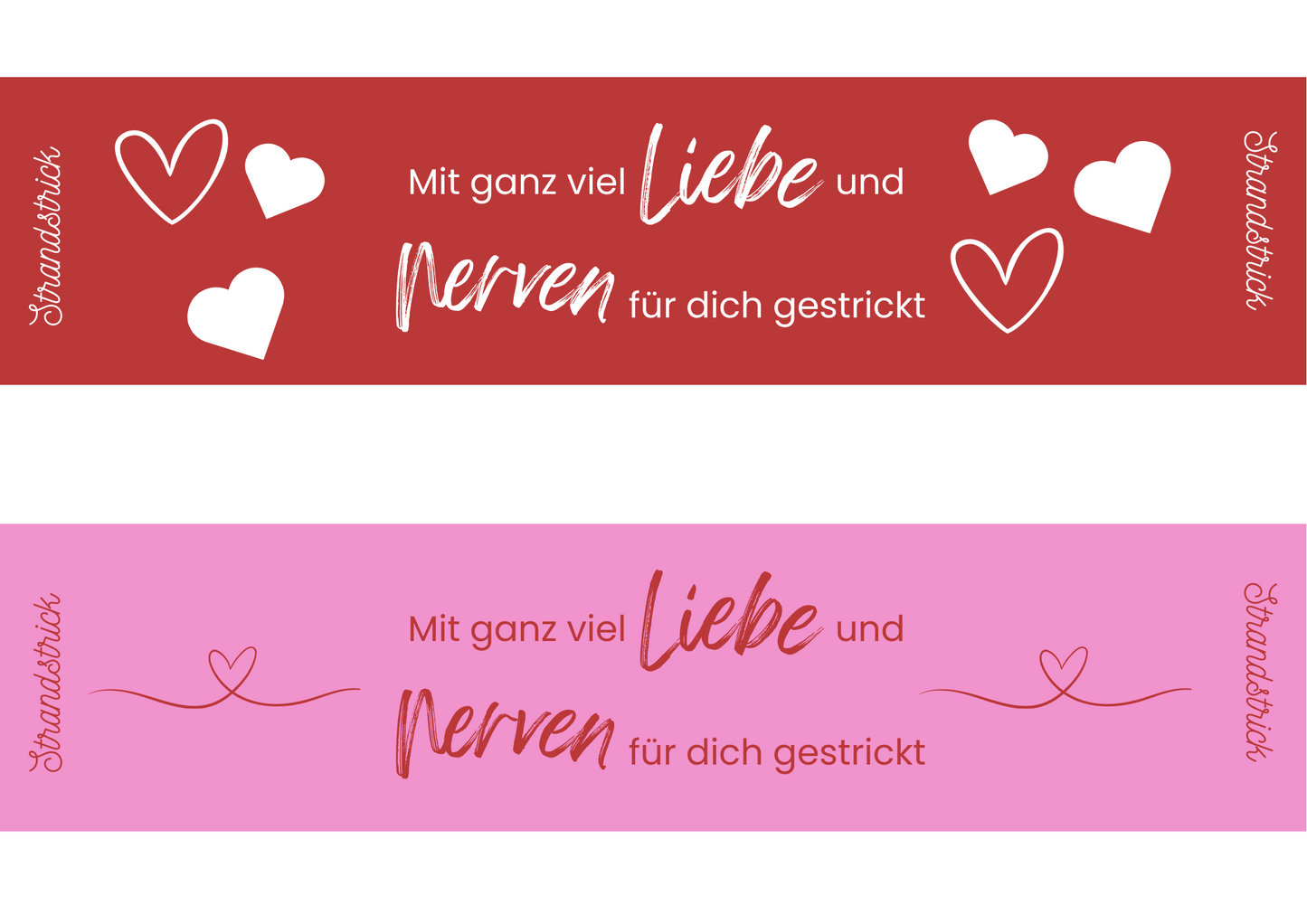 Sockenbanderole Valentinstag - Strandstrick