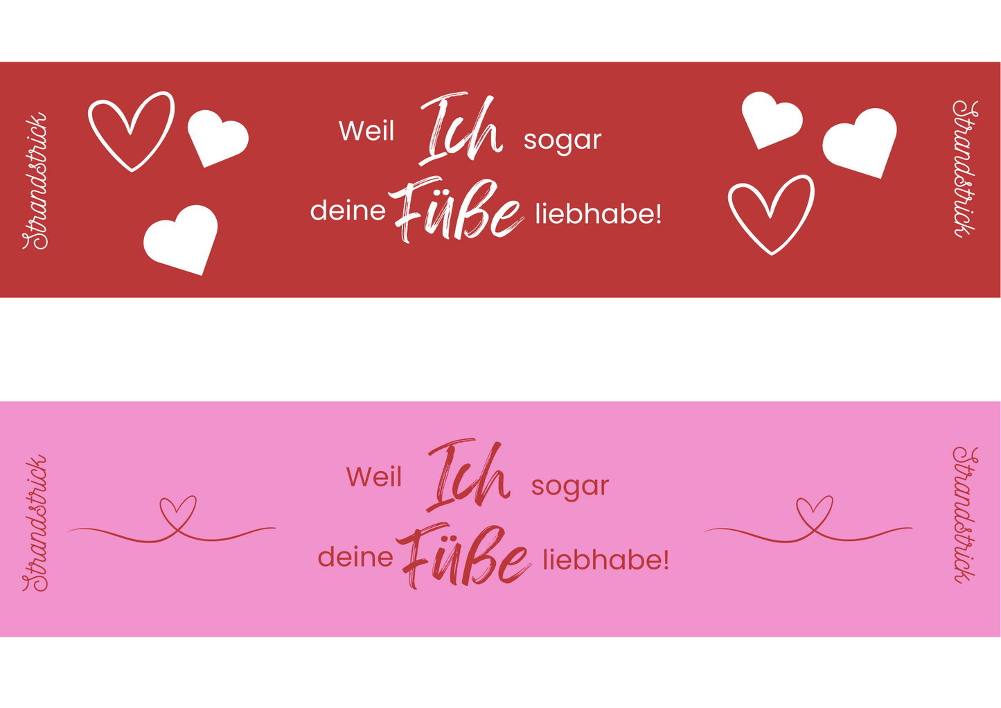 Sockenbanderole Valentinstag - Strandstrick