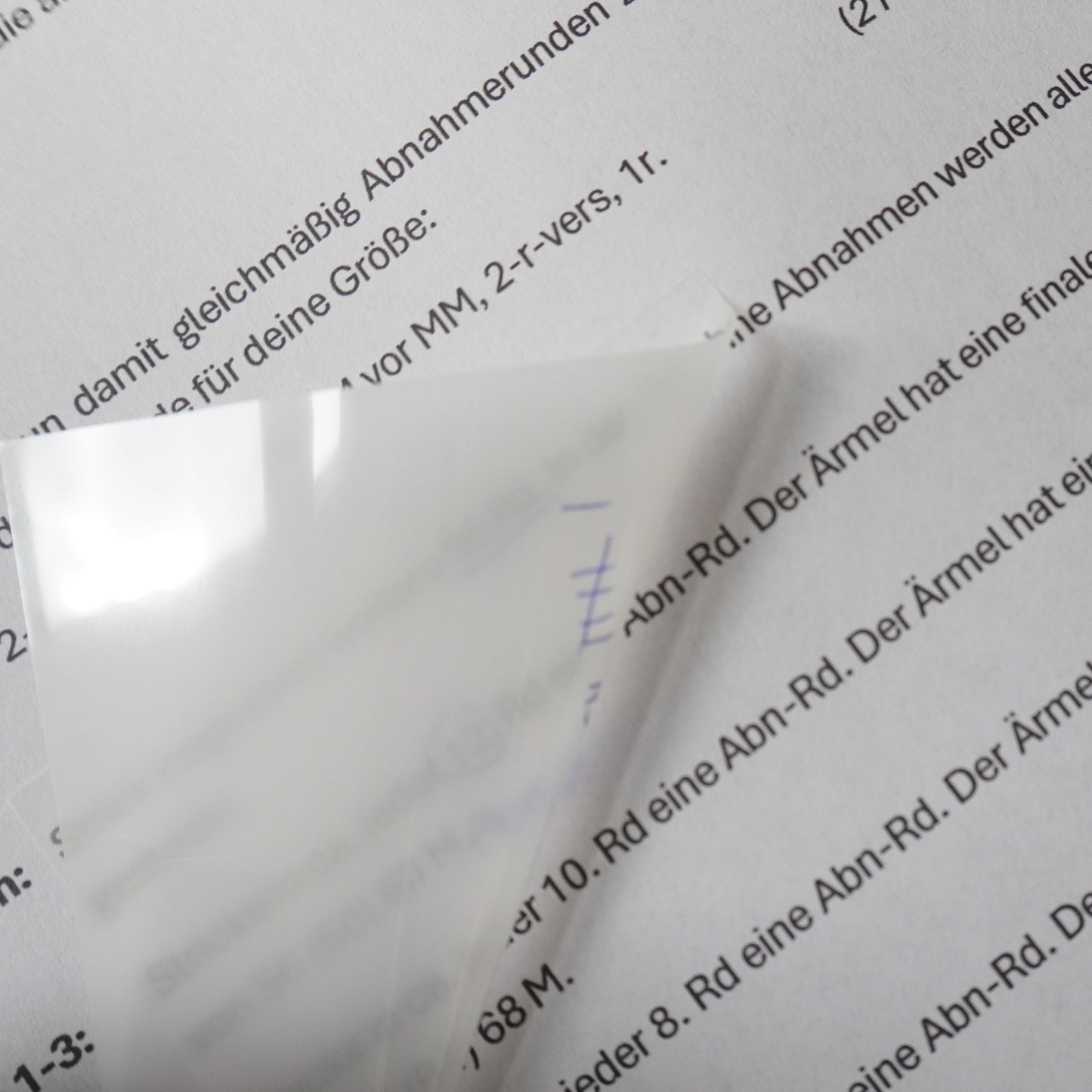 Maschenmerker – Transparente Notizzettel für Strickanleitungen & Häkelmuster