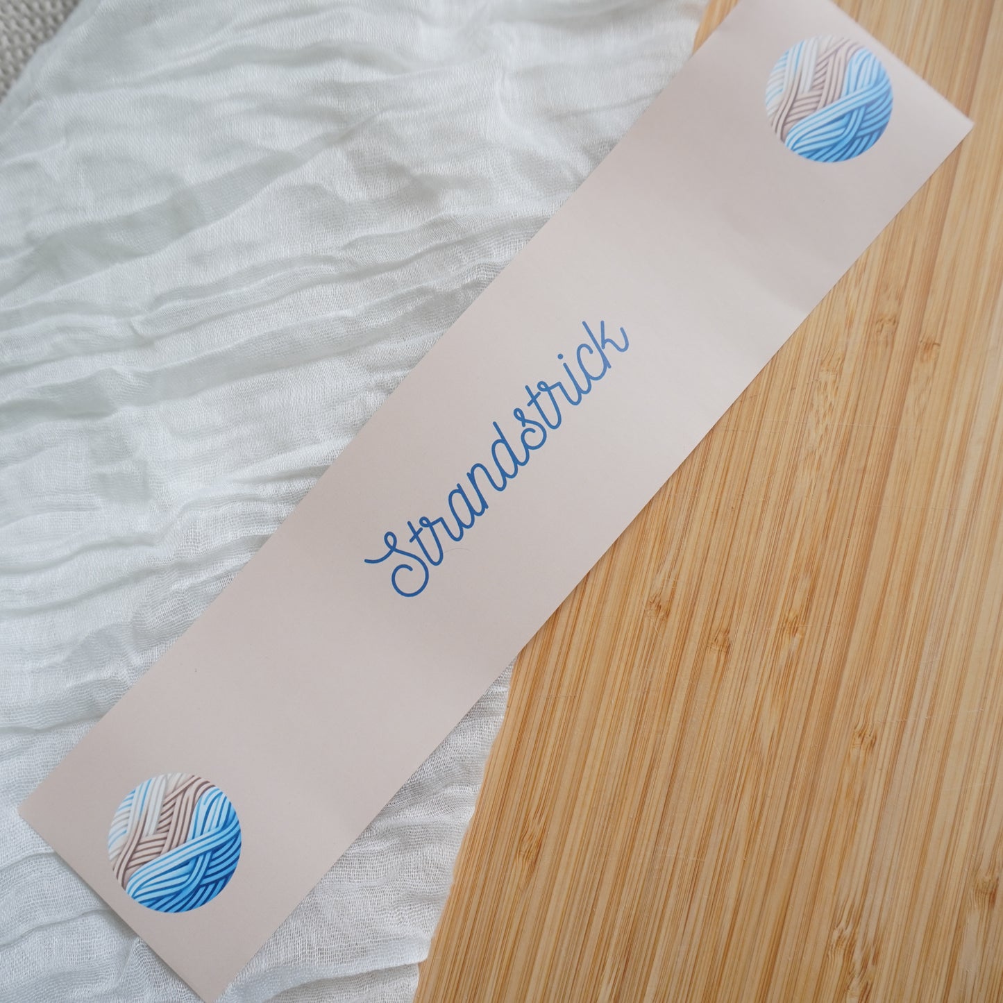 Sockenbanderolen Strandstrick / Gedruckte Geschenkverpackung für Handgestricktes