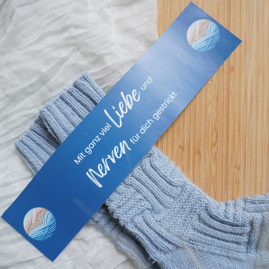Sockenbanderolen Strandstrick / Gedruckte Geschenkverpackung für Handgestricktes